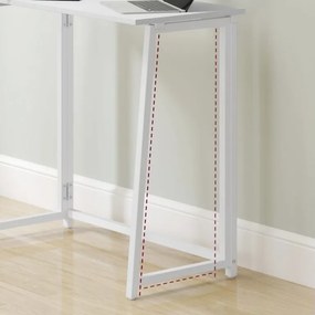 ZARIMO dolgozószoba szett: 80x40 cm-es asztal, fehér + AVOLA szék öko bőrből, szürke-fehér