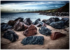Poszterek 100x70 Tengerpart kövekkel