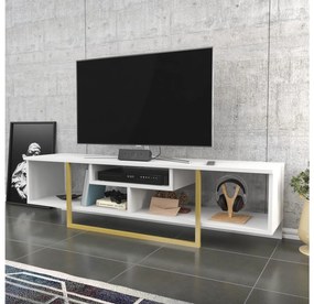 TV asztal/Szekrény Aslana 150 (fehér + arany) . 1101388
