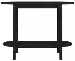 fekete tömör fenyőfa tálalóasztal 110x40x80 cm