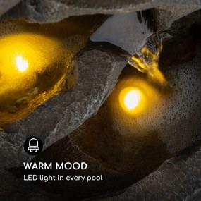 Blumfeldt Stonehenge, napelemes szökőkút, LED lámpa, polireszin, lítium-ion akkumulátor