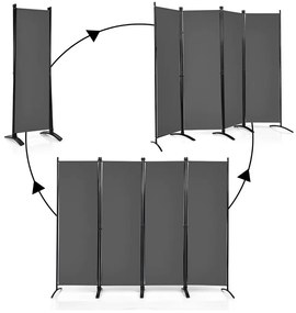 4 paneles paraván 173cm szürke