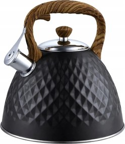 Hagyományos zománcozott acél vízforraló Brunbeste 3 l fekete