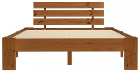 mézbarna tömör fenyőfa ágykeret 120 x 200 cm