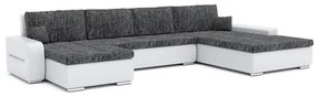 TORONTO U alakú kinyitható kanapé Sötétszürke / fehér ökobőr Bal