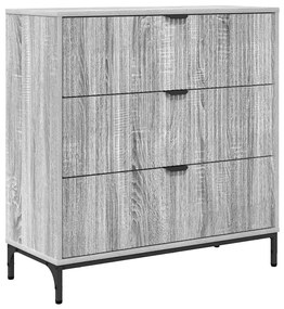 Széf fiókkal Szürke sonoma 79.5 x 33 x 82 cm Faanyag