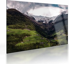 Kép - Völgy a hegyek alatt (üvegen) (70x50 cm)
