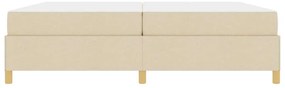 Boxrugós ágy matracmal Fehér és krém 200 x 200 cm szövet