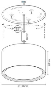 LED Spotlámpa LED/12W/230V 4000K átm. 10 cm fekete