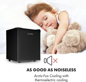 Klarstein Silent Cool, hűtőszekrény, 30 liter, Arctic-Fox Cooling, G energiahatékonysági osztály, fekete