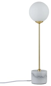 Paulmann 79661 Neordic Moa asztali lámpa, márvány talppal, arany, G9 foglalat