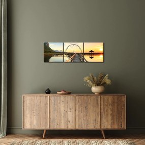 Kép egy gyaloghídról (órával) (90x30 cm)