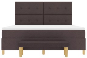 Boxspring Ágy Mattal és Pad Dark Brown 180x200 cm Szövet