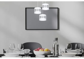 Csillár zsinóron CORAL 3xE27/60W/230V fehér/króm átm. 45 cm