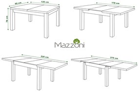 Mazzoni ROYAL Millenium Beton/Fehér Matt - 270 cm-es NYITHATÓ ASZTAL!