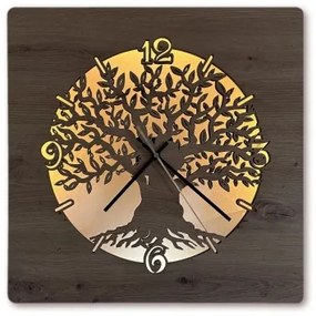 Li-Go 23537/DUB2 - LED Fényerőszabályozható óra LED/10W/5V 20000 mAh 42x42 cm tölgy + távirányító