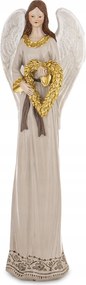 Angyal figura Angyalka arany Bézs elegáns műanyag figura dekoráció