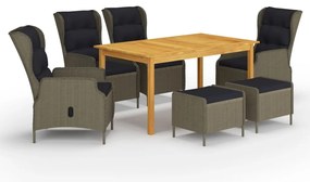 vidaXL 7 részes barna kerti étkezőgarnitúra