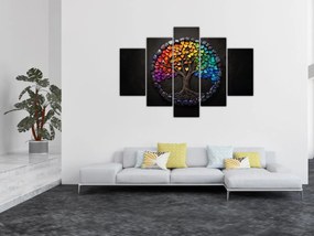 Kép – Fa színes szívekkel (150x105 cm)