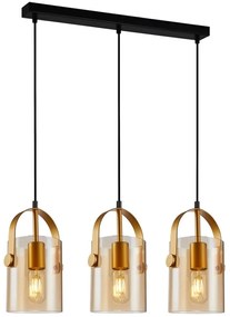 ITALUX PND-32453-3-GD+AMB - Csillár zsinóron NANESMA 3xE27/40W/230V arany