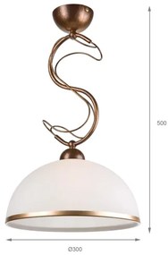 Rúdra szerelt COBRA csillár 1xE27/60W/230V Ø 30 cm bronz/patina