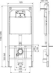Kasos Adriatic Chrome falba építhető WC tartály szett