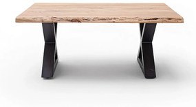 CARTAGENA dohányzó asztal akácfa 110x70cm - X alakú antracit szürke lábbal - Natúr