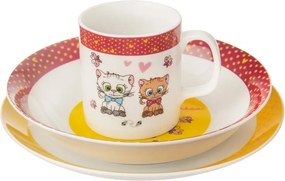 Kittens 3 db-os porcelán gyerek étkészlet - Orion