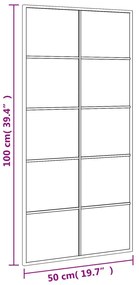fekete téglalap alakú vas fali tükör 50 x 100 cm