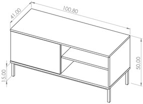 TV asztal  Quebec 1D (matt fekete). 1051872
