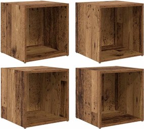 vidaXL TV szekrény garnitúra 4 pcs Öreg fa 37 x 35 x 37,5 cm Faanyag