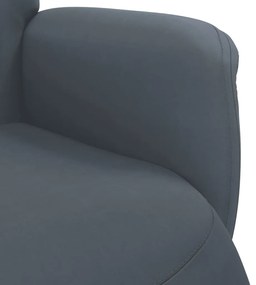 sötétszürke bársony dönthető fotel lábtartóval