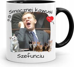 Donald Tusk Fekete Bögre Platform Ajándék fényképes nyomtatással