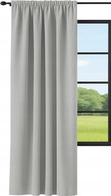 Kész függöny, sima, szalagos, 145x240, hosszú, matt, szürke függöny