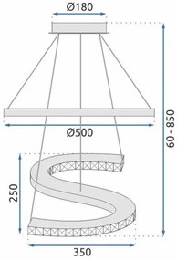 MORETTI MO6392 SWIRL Modern Led Függesztett Lámpa LED IP20