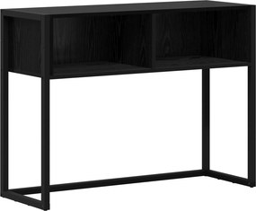 vidaXL Végasztal tárolóval Fekete tölgy 100 x 36 x 75 cm Faanyag