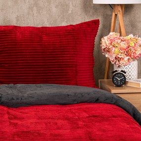 4Home Stripe mikroflanel ágyneműhuzatbordó, 140 x 200 cm, 70 x 90 cm