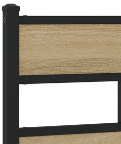 sonoma tölgy színű szerelt fa és vas fejtámla 90 cm
