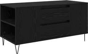 vidaXL Dohányzóasztal fiókkal Fekete tölgy 102 x 44,5 x 50 cm Faanyag