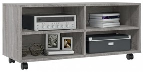 szürke sonoma színű szerelt fa TV-szekrény görgőkkel 90x35x35cm