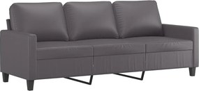 vidaXL 3 személyes szürke műbőr kanapé 180 cm