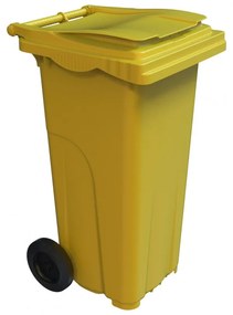 Műanyag szemetes kuka, kommunális hulladékgyűjtő, fekete, 120L