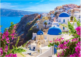 Üveg kép - Santorini, Görögország (70x50 cm)
