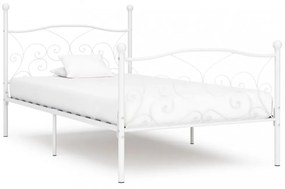 Fehér fém ágykeret lécezett ágyráccsal 100 x 200 cm