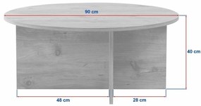 Soleil Sapphire Oak dohányzóasztal