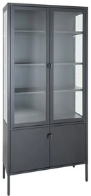 Fekete fém tálalószekrény 80x180 cm Brisbane – House Nordic