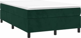 vidaXL sötétzöld bársony rugós ágy matraccal 120x190 cm