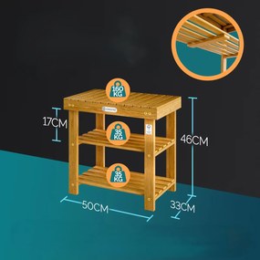 Casaria® Cipőállvány 50 cm - akácfa