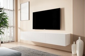 Nicole fali TV szekrény, 200 cm, fiókkal - fehér matt