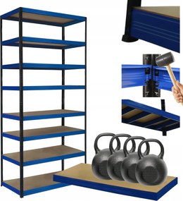 Tárolószekrény fém állvány Helios 270x110x35cm 8Px400kg Tartós Magas